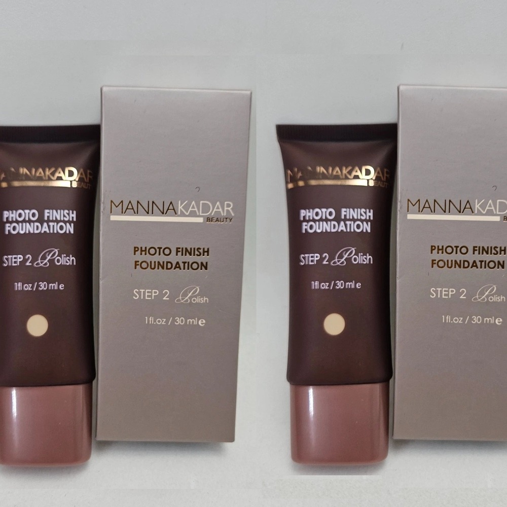 2 MANNA KADAR BEAUTY Photo Finish Foundation 1 OZ C3 Flawless Linen #83216 Tube